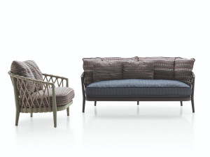 2-местный тканевый садовый диван