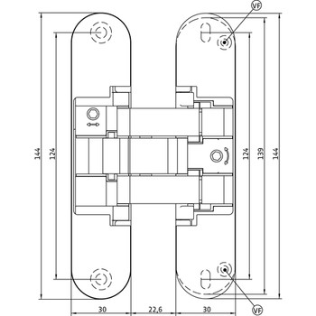 Петля скрытого монтажа Anselmi mod. AN 141 3D FVZ 14/40 Santreyd LK01-1105