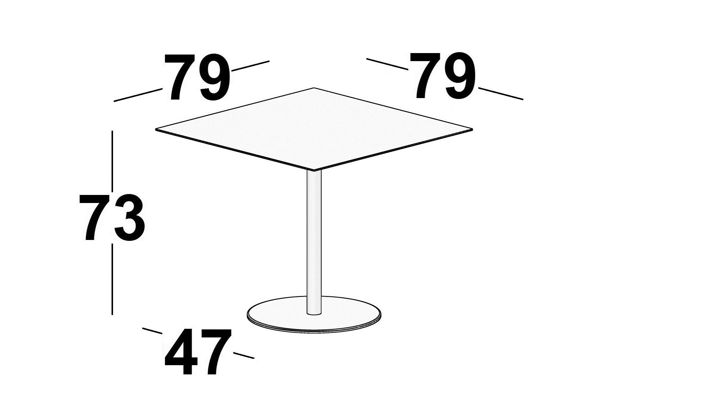 Квадратный стол HPL с основанием для спиц Luxy склеивание ARCH-00022405 - Вид №4