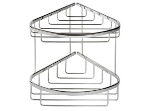 Металлическая двойная угловая мыльница для душа