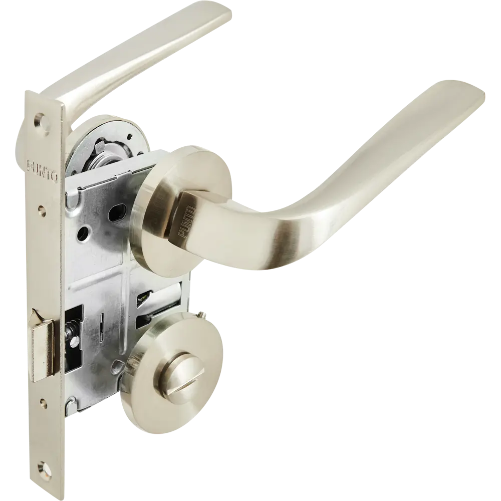 Дверные ручки Punto Meteor с запиранием комплект цвет никель STLM-2170133