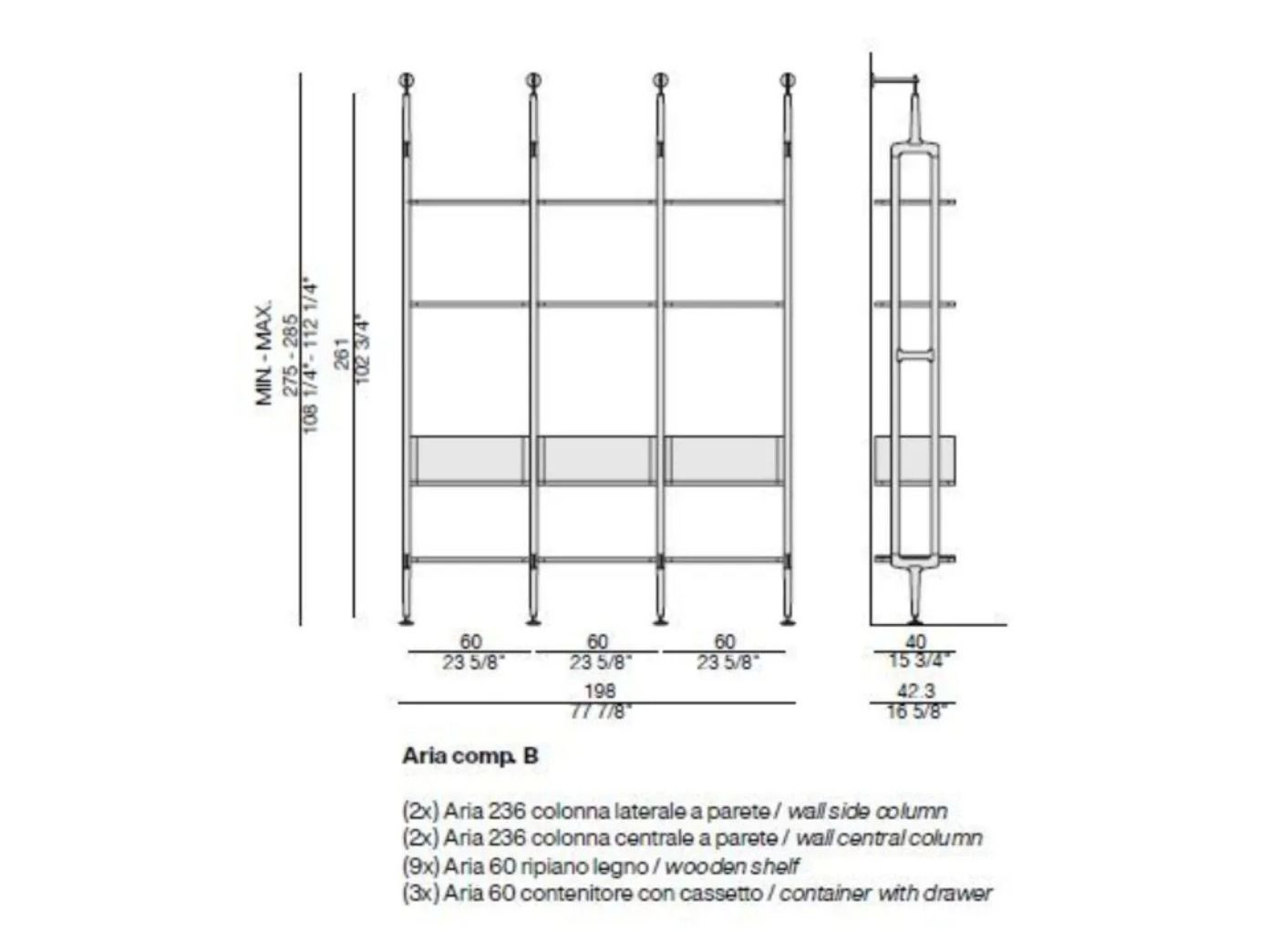 Модульная гардеробная из ясеня со встроенным освещением Porada Soul ARCH-00139648 - Вид №14