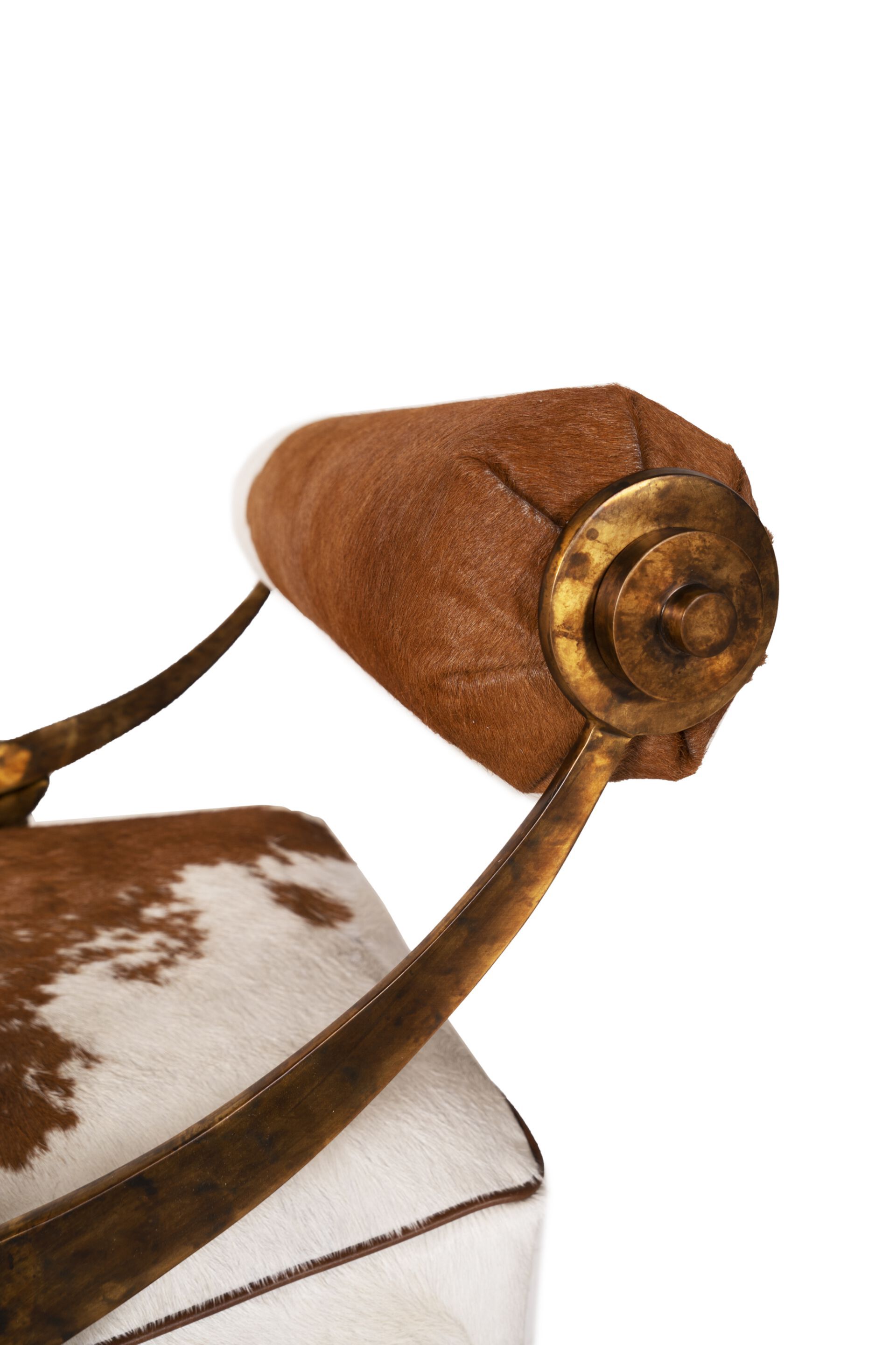 Кресло из кожи пони и гравированной латуни Mantellassi 1926 OVER ARCH-00030543 - Вид №8