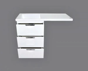 Тумба Куба-(60)-120 под стир. машину белая эмаль с раков. Куба-120 L (левая) D