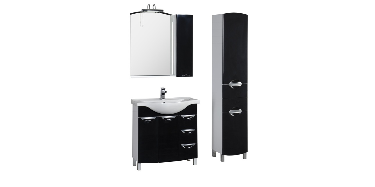 Комплект мебели Aquanet Асти 85 черный 00178432 - Вид №1