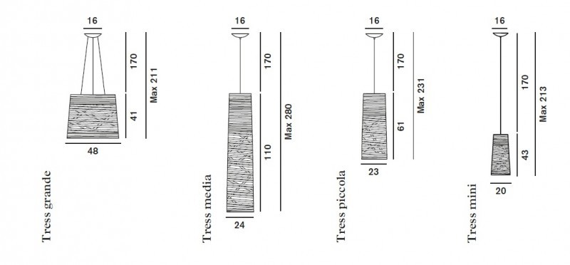 Foscarini 182017 10 Tress sosp.media bian подвес 90744 - Вид №2