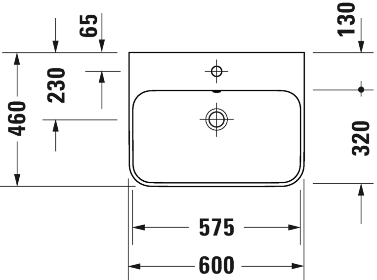 2360606100 Подвесная раковина настенная овальная Duravit Happy D.2 Plus - Вид №2