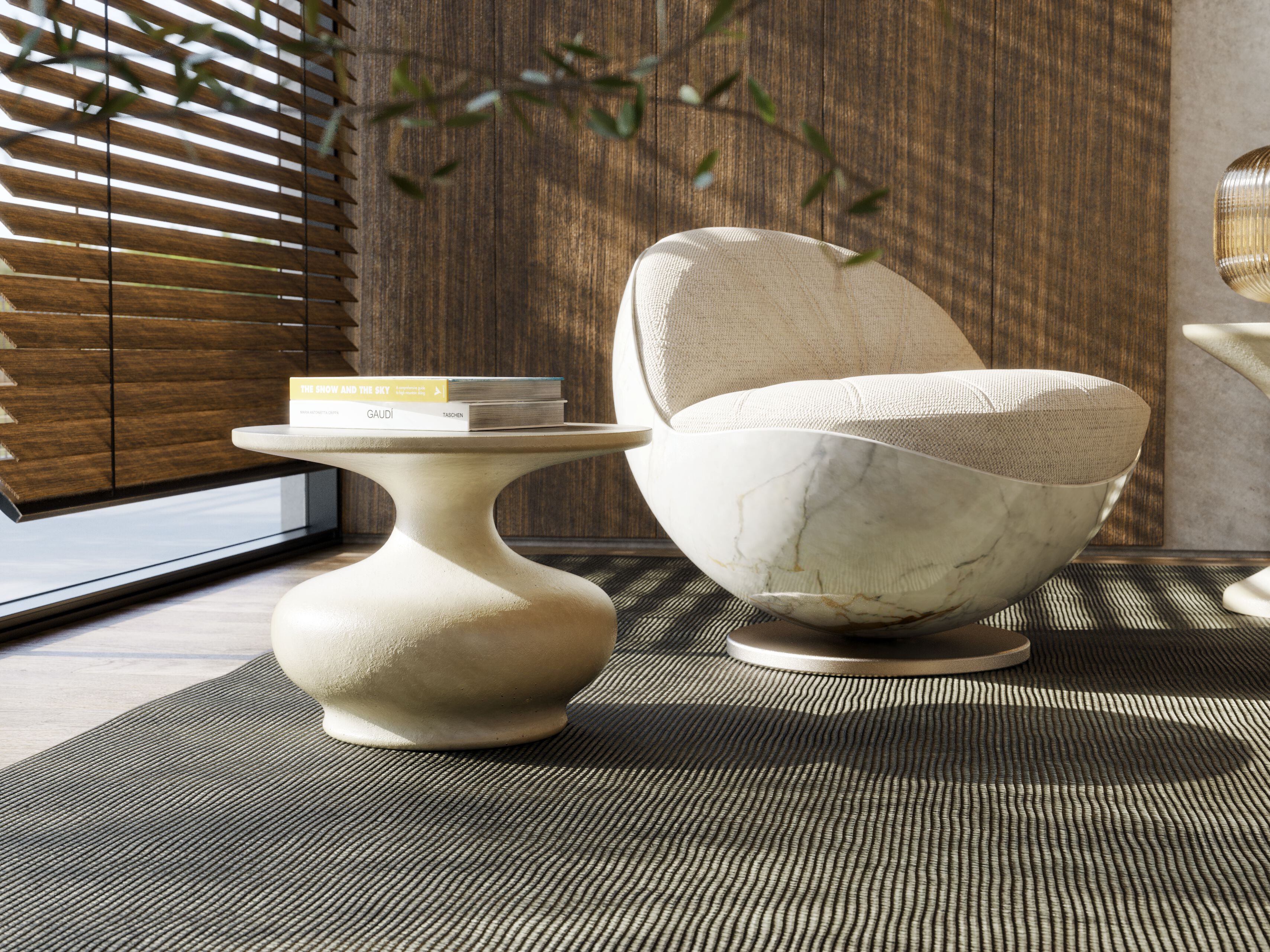 Круглый журнальный столик из стекловолокна GANSK DORIS ARCH-00061129 - Вид №3