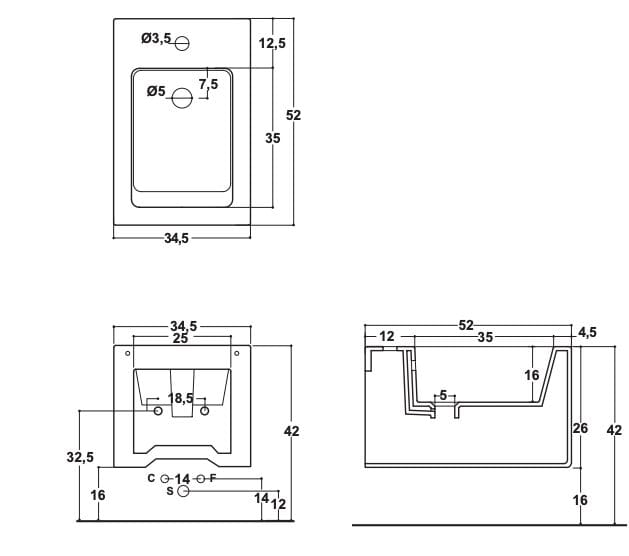 Керамическое подвесное биде Nic ARCH-00150324 - Вид №3