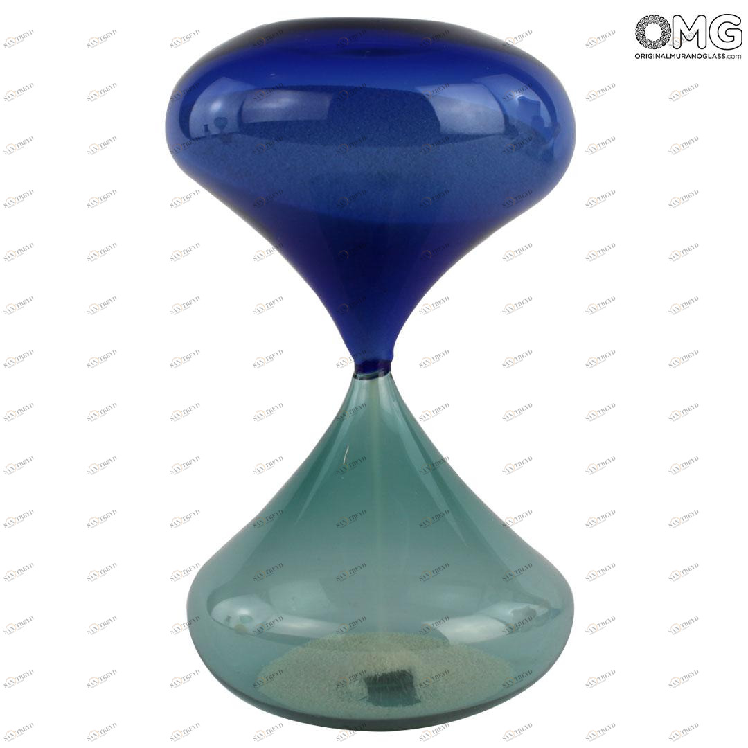 4434 ORIGINALMURANOGLASS Песочные часы - синие - муранское стекло OMG 9 см 