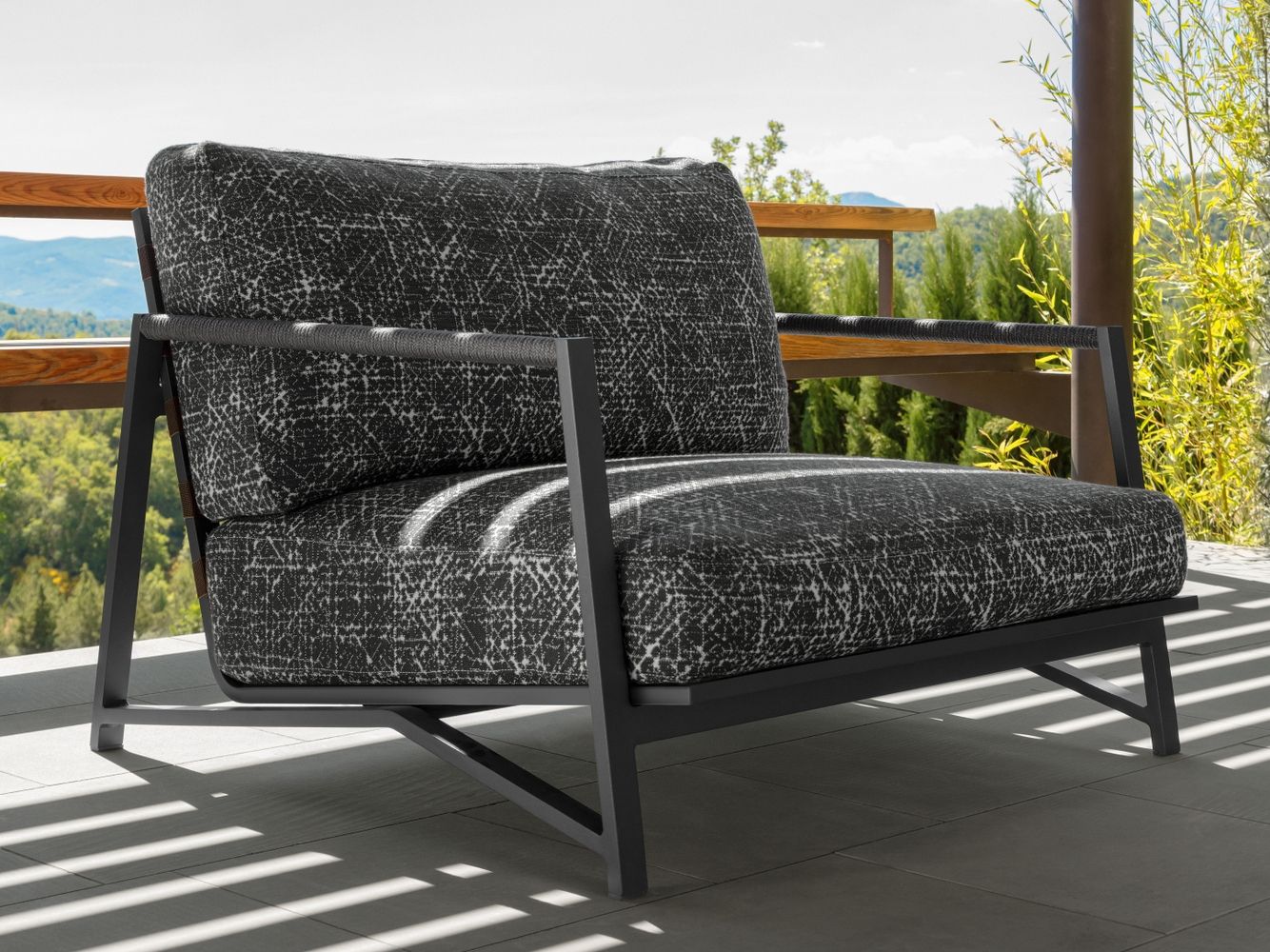 Тканевое садовое кресло с подлокотниками Talenti коттедж ARCH-00132461