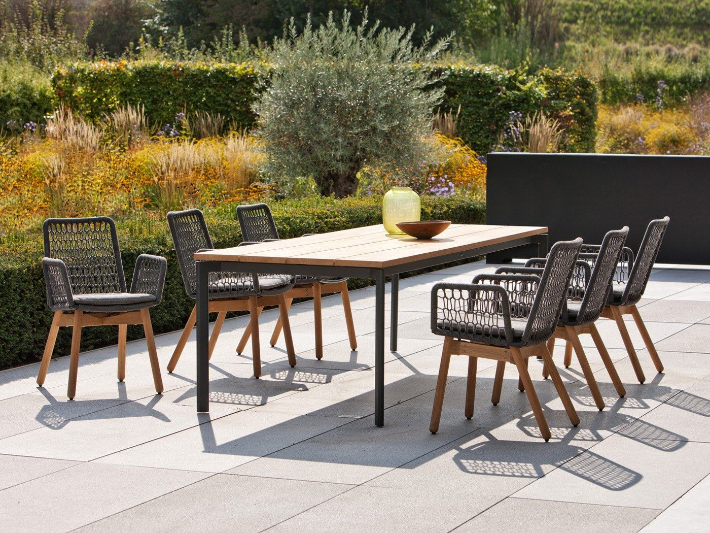 Садовый стул из ткани и тика FISCHER MÖBEL Wing Light ARCH-00038980 - Вид №1