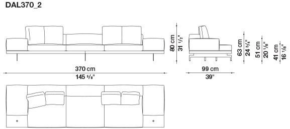 B&B Italia 3-х местный тканевый диван с шезлонгом Dock sun-id-1355318 - Вид №28