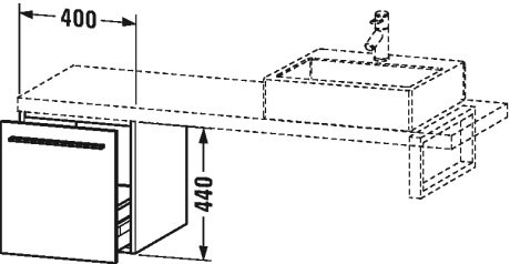 XL542101414 Шкафчик для компактной консоли X-Large #XL5421 400 x 478 мм Терра, декор Duravit - Вид №1