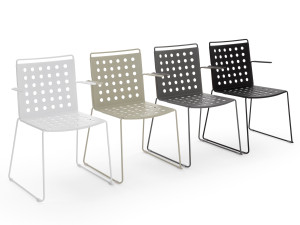 Алюминиевый штабелируемый стул с подлокотниками