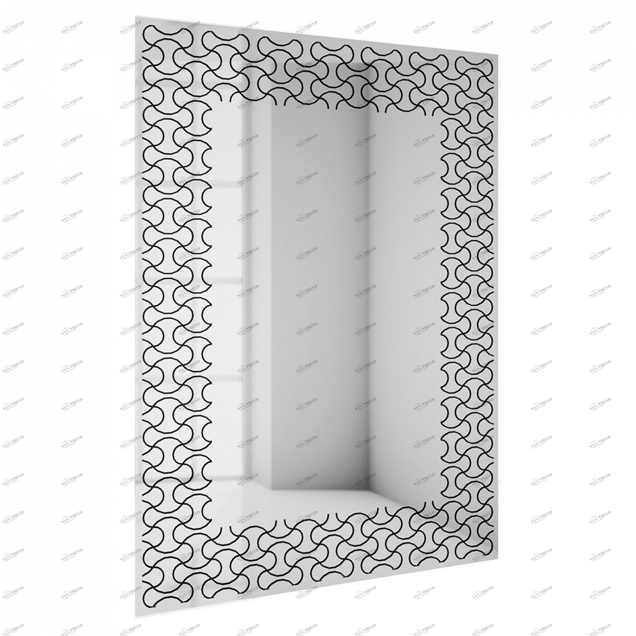 Зеркало прямоугольное с черным принтом "Ридл-2" GRAUM ДИЗАЙНЕРСКИЕ 304137 Зеркальный 