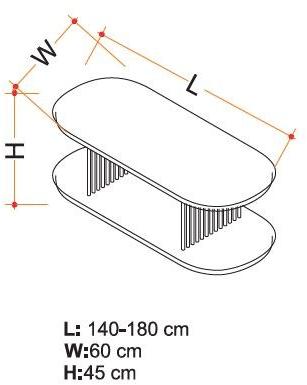 Tuna Ofis Овальный журнальный столик из фанерованной древесины Corinth sun-id-1446397 - Вид №1