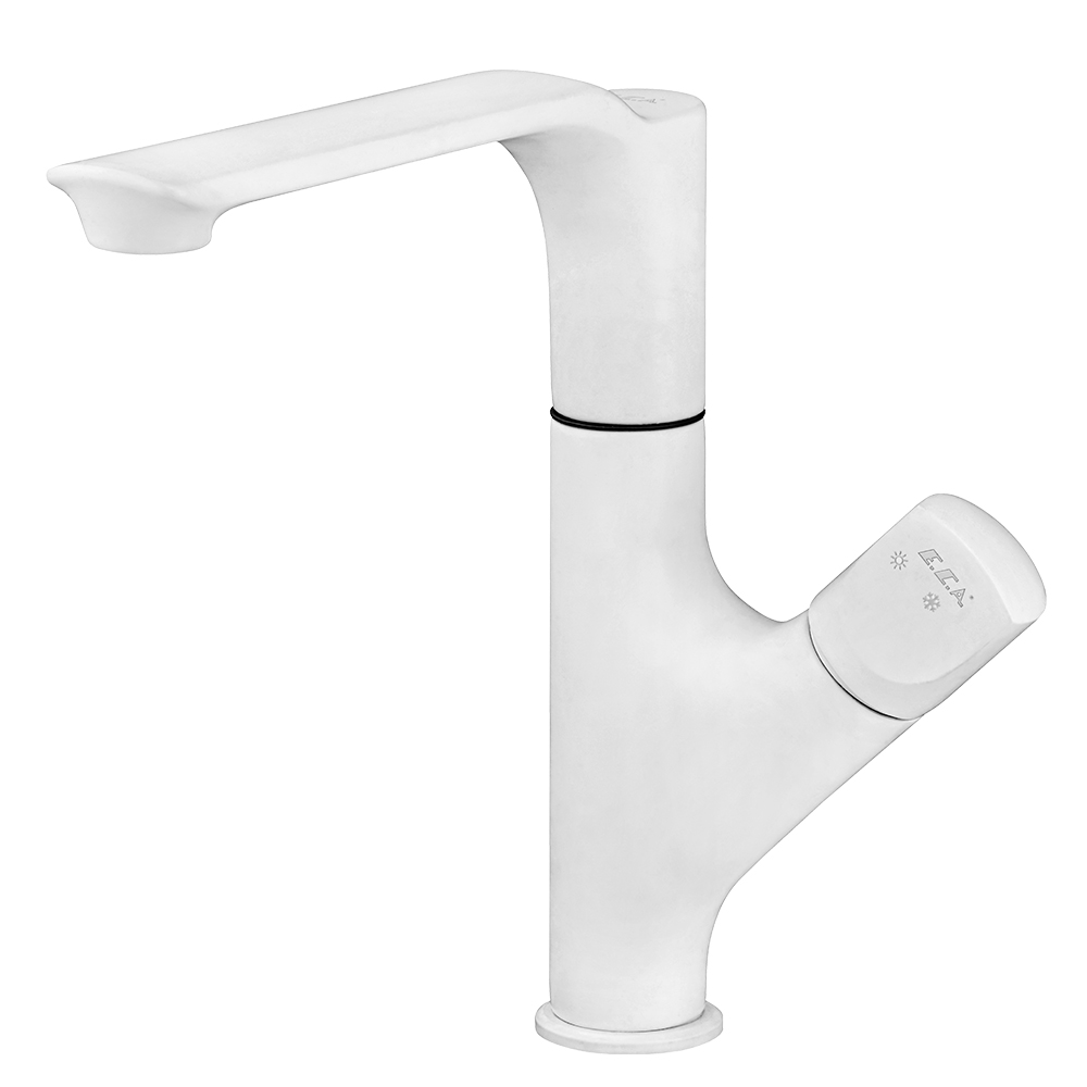 102118063c4  Смеситель для мойки Myra - белый матовый Eca  - Вид №1