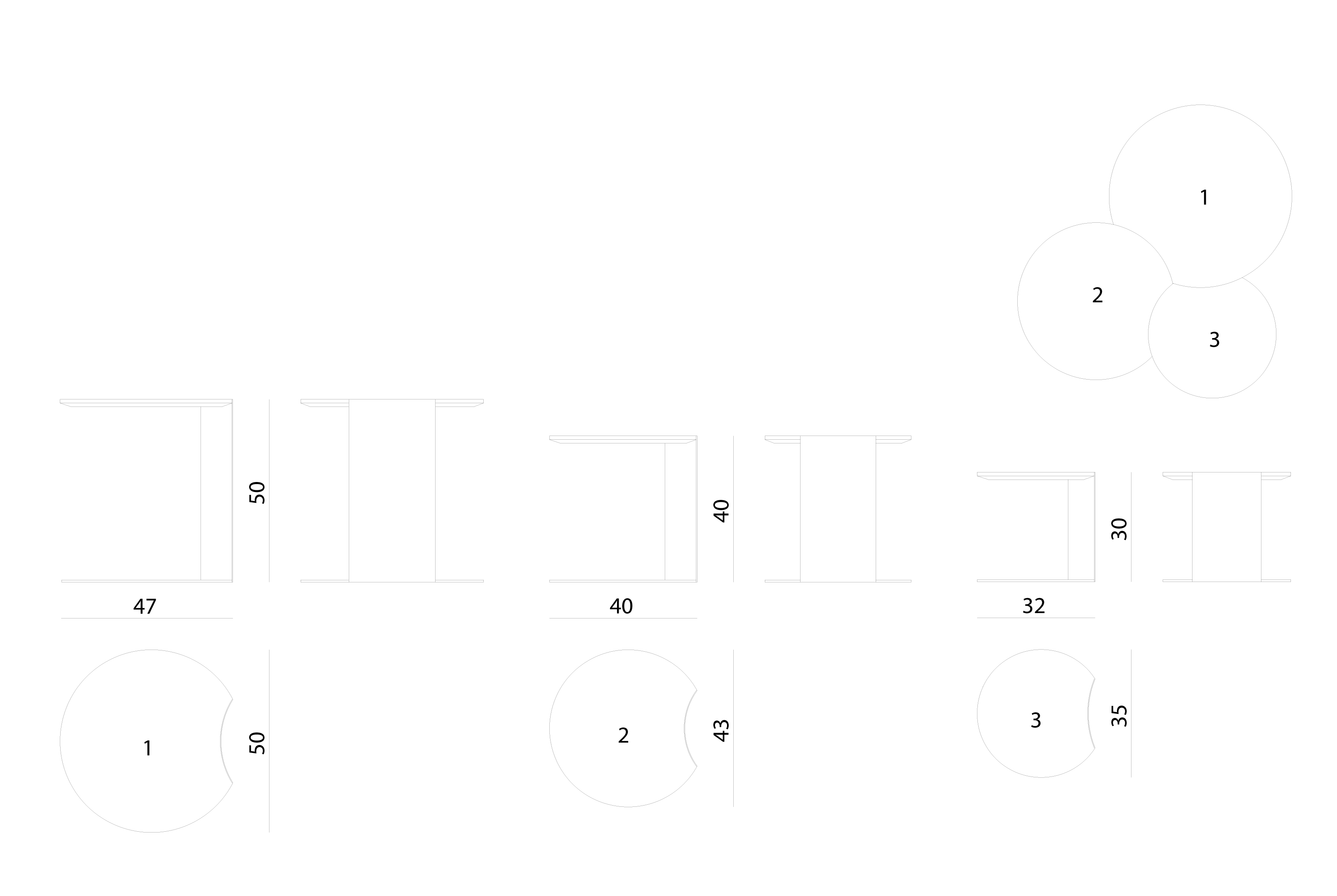 Granger Комплект из 3-х низких столиков Visionnaire  - Вид №4