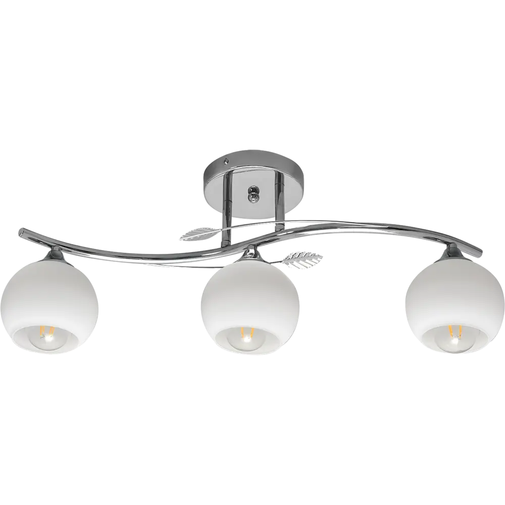Люстра потолочная JLIGHT HEMI 3 лампы 18 м², цвет хром/бел 84534218 STLM-2042862 