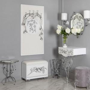 11628 Банкетка Oliva Branch Айс Античное серебро BOGACHO