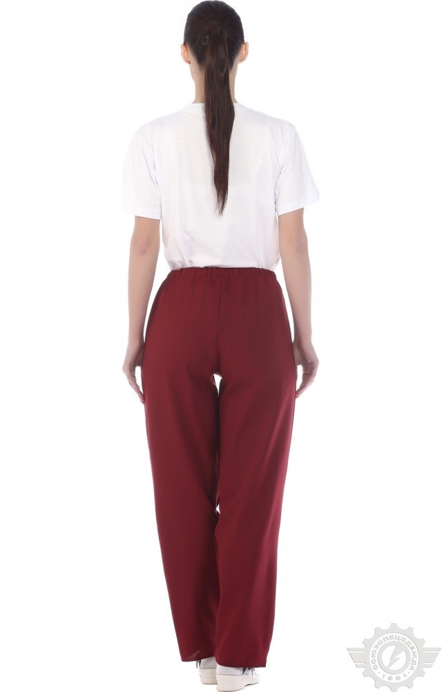 66078 Брюки ткань "Габардин" цвет бордо  Медицинская одежда  размер 60-62 Спецодежда  - Вид №3
