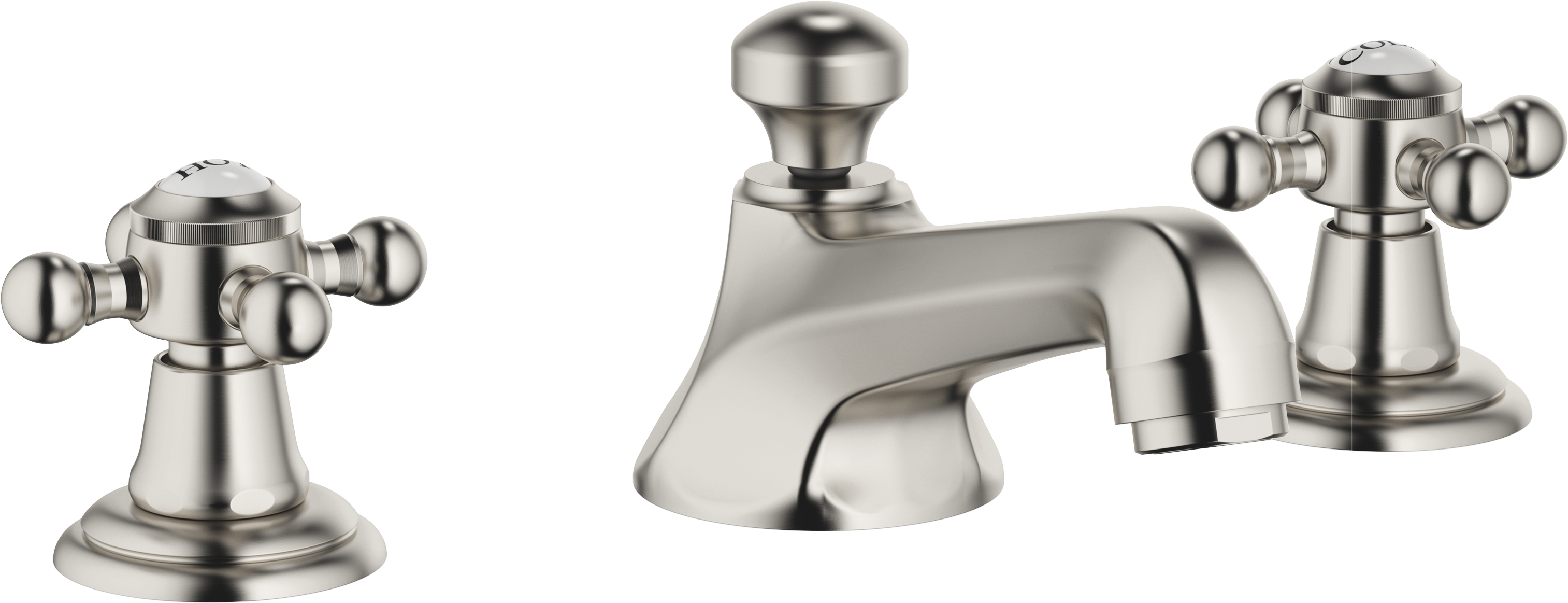 МЭДИСОН Смеситель для раковины на три отверстия со сливным клапаном - матовая платина