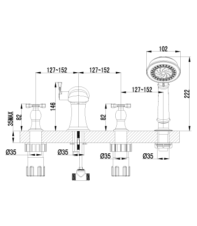 LM2541C Смеситель Benefit на борт ванны LEMARK BENEFIT  - Вид №1
