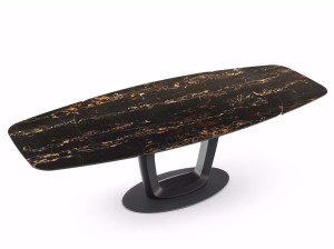 Выдвижной стол с керамической столешницей с мраморным эффектом