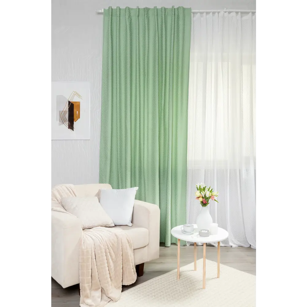 Штора на ленте Kerms Cactus, 200х280 см, геометрия, цвет зелёный 82114181 STLM-2164947 INSPIRE  - Вид №6