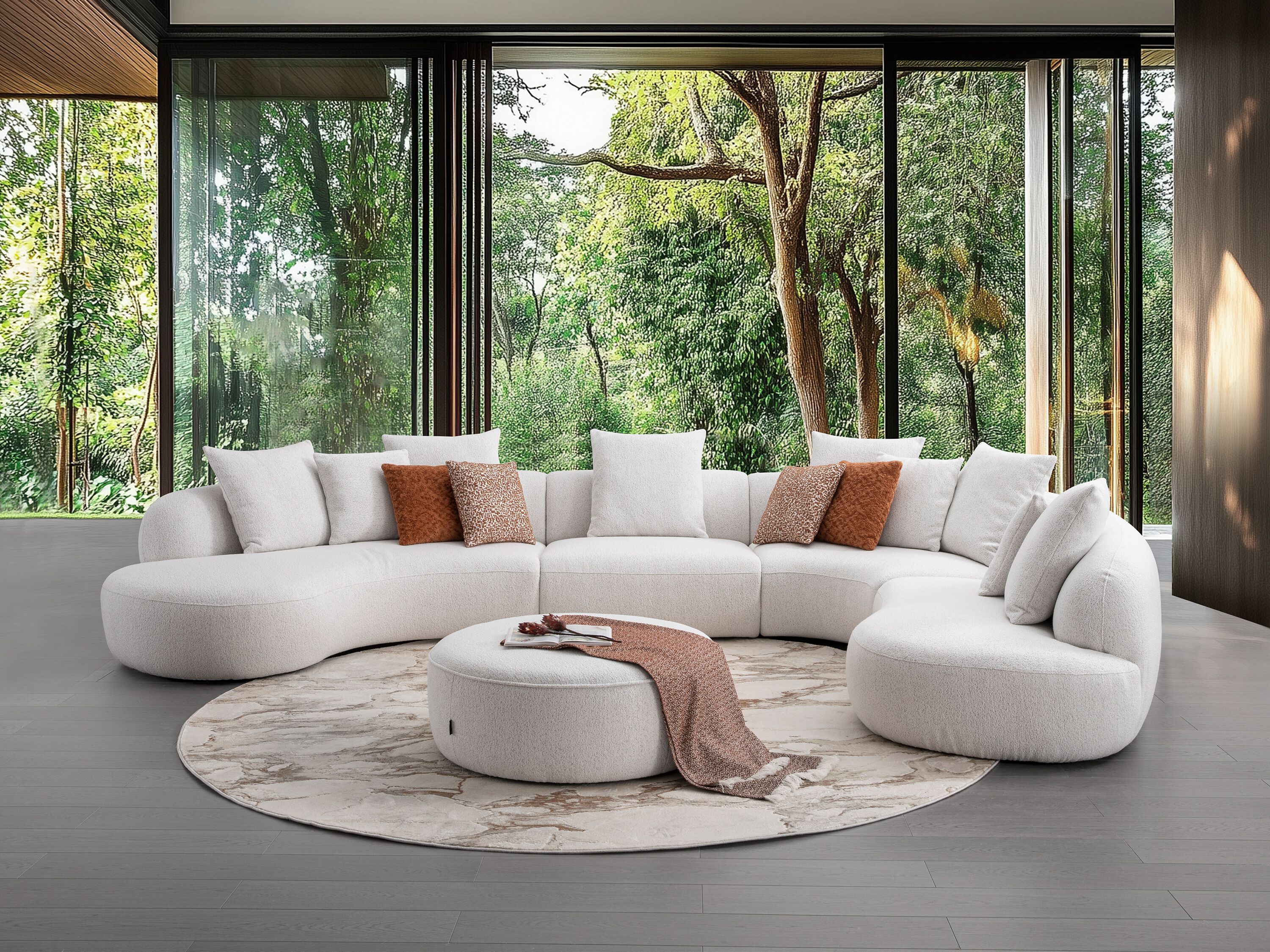 Модульный изогнутый диван из ткани CAMPO DE' FIORI CHILI ARCH-00079544 - Вид №12