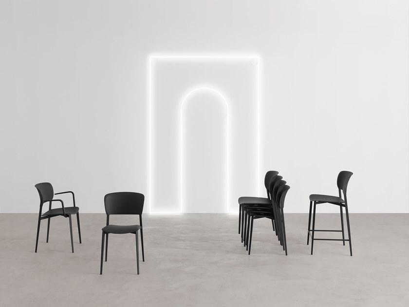 Desalto Табурет высокий полипропиленовый со спинкой Ply 729 - Вид №3