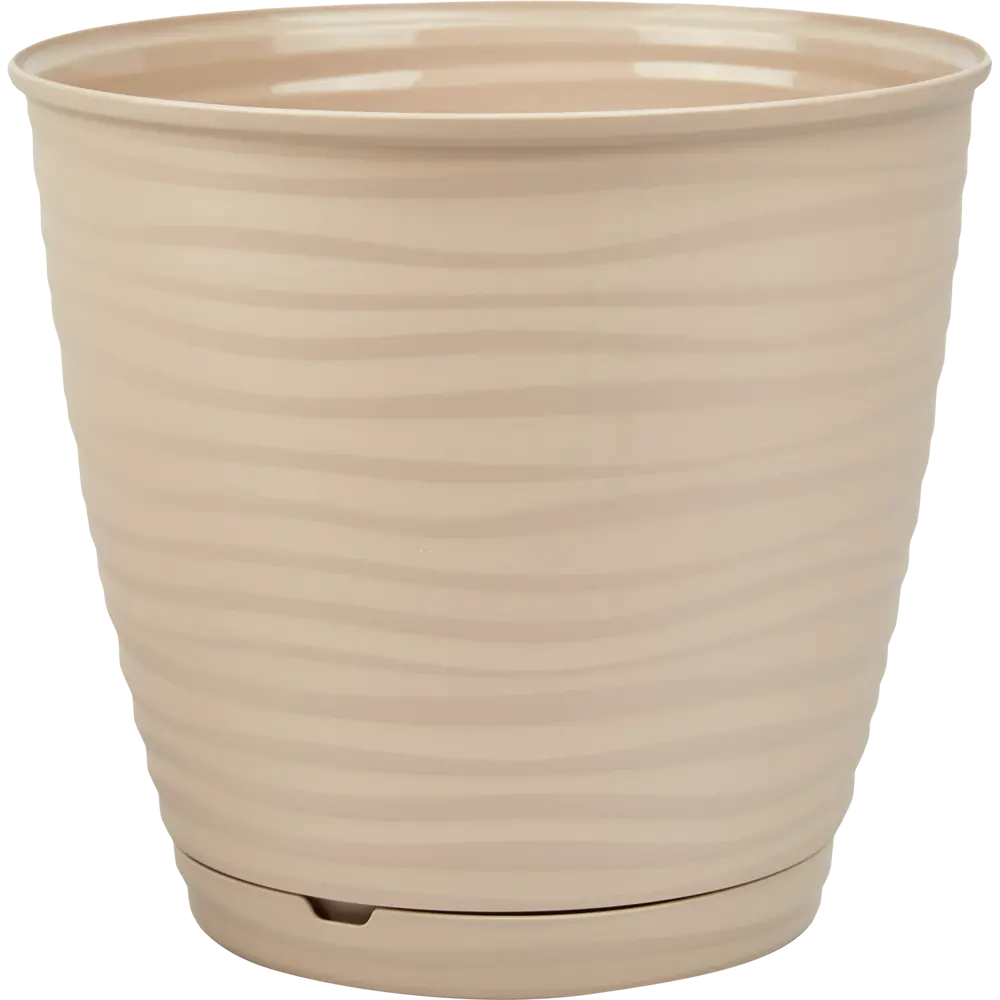 IDI LAND Saffron — цветочный горшок с поддоном в бежевом исполнении 84533074 STLM-0051421