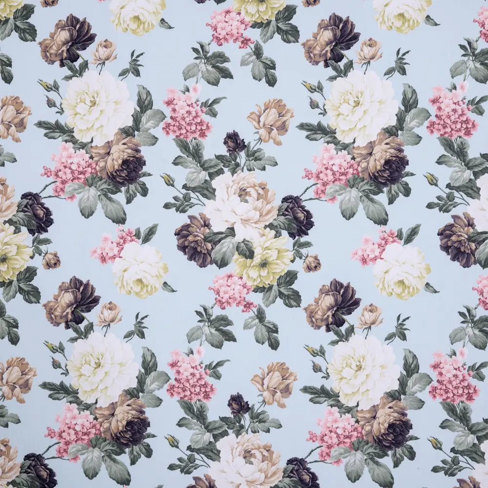 Штора на ленте «Розы» 140х260 см цвет голубой SEASONS STLM-2116780 - Вид №1