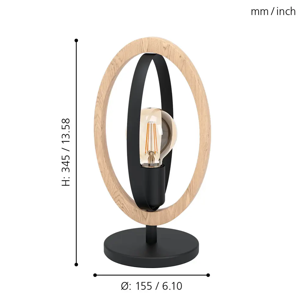 Лампа настольная Eglo Basildon 40 Вт, цвет черный STLM-2016633 - Вид №3