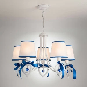 Подвесная люстра Eurosvet Terry 60066/5 белый/синий EUROSVET TERRY BLUE 187347 Белый