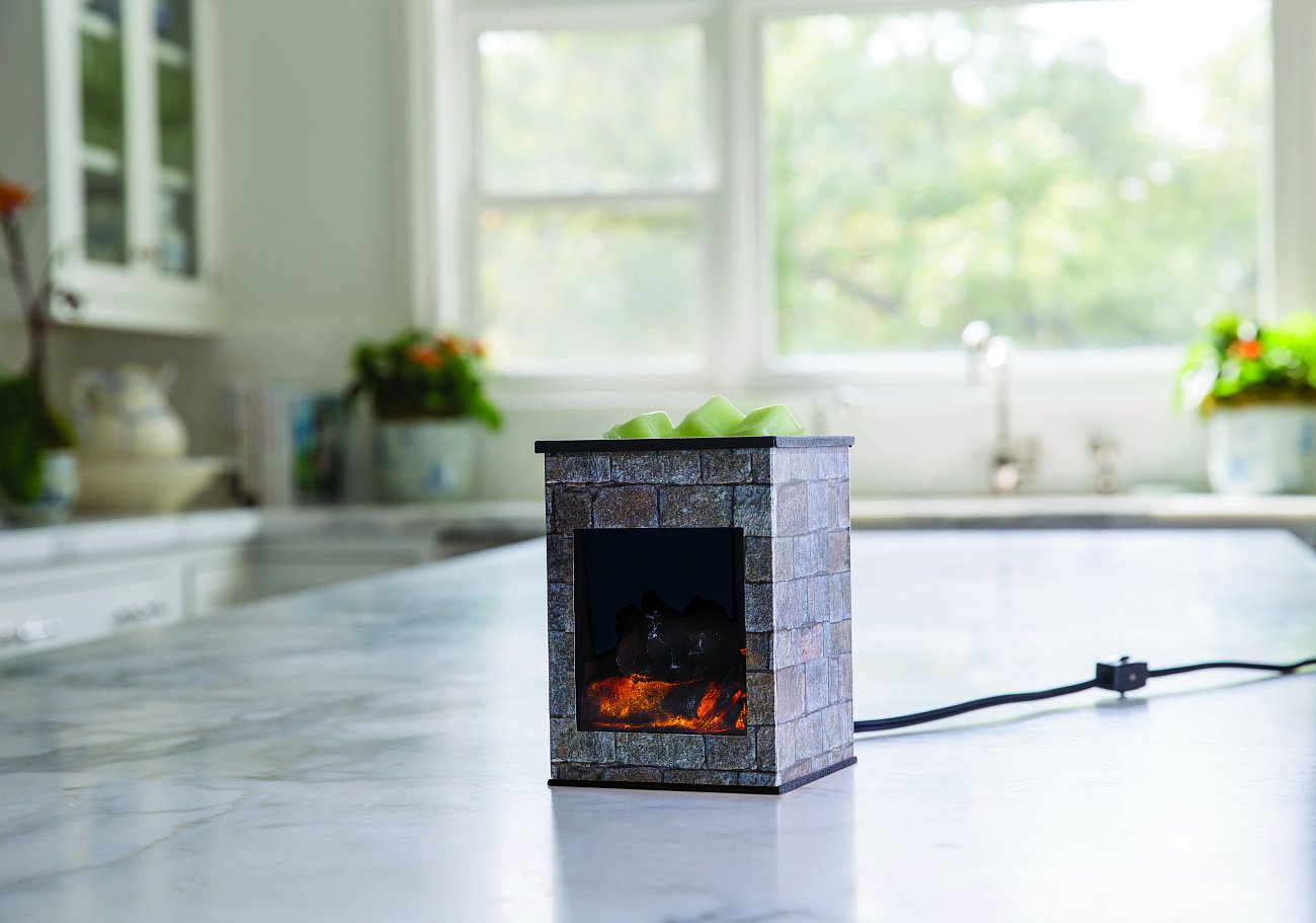 Аромасветильник настольный "Камин" стекло CANDLE WARMERS  268173 Серый  - Вид №2