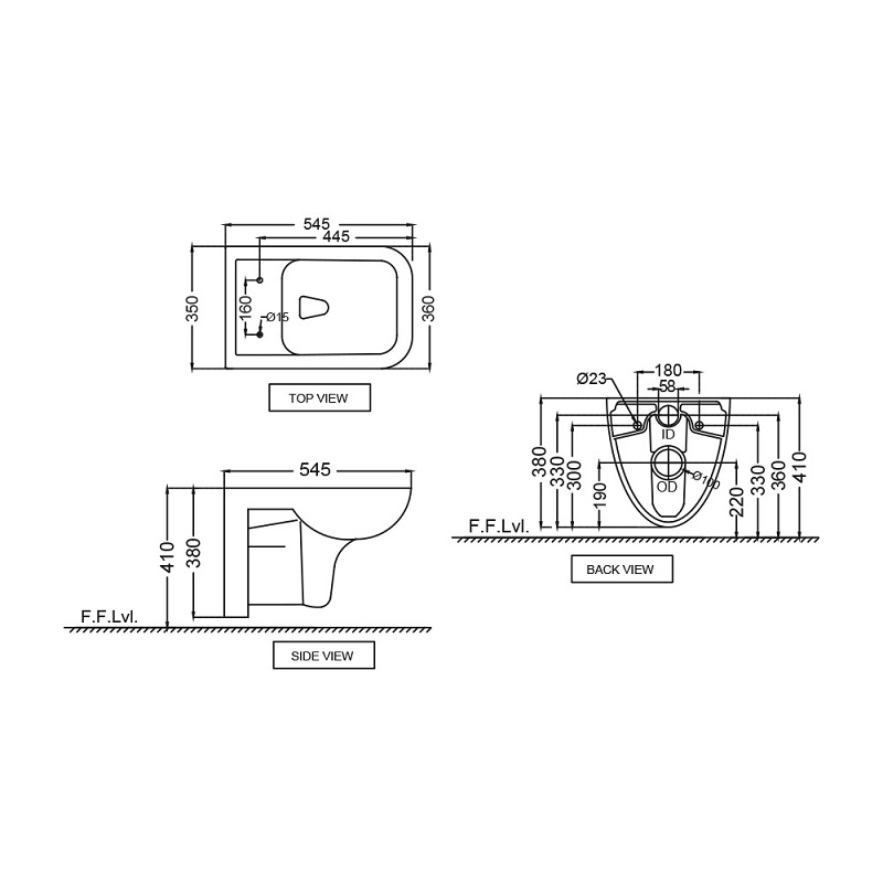 FLS-WHT-5953 Подвесной унитаз Jaquar Florentine Santreyd - Вид №1