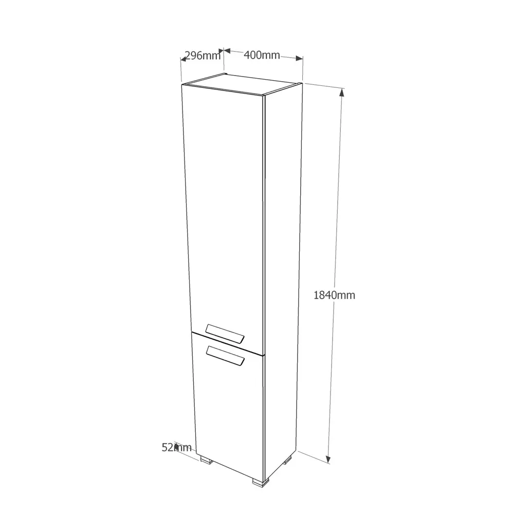Пенал напольный Hilton 40 см цвет белый VIGO STLM-2148800 - Вид №5
