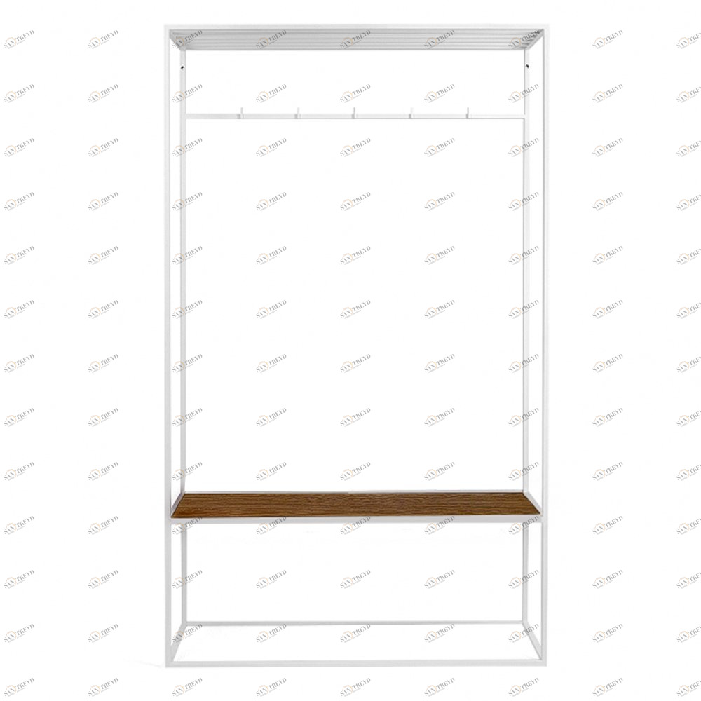 Вешалка в прихожую с полкой белая, американский орех Hallra white INTELLIGENT DESIGN ВЕШАЛКИ HALLRA 261034 Белый;коричневый 