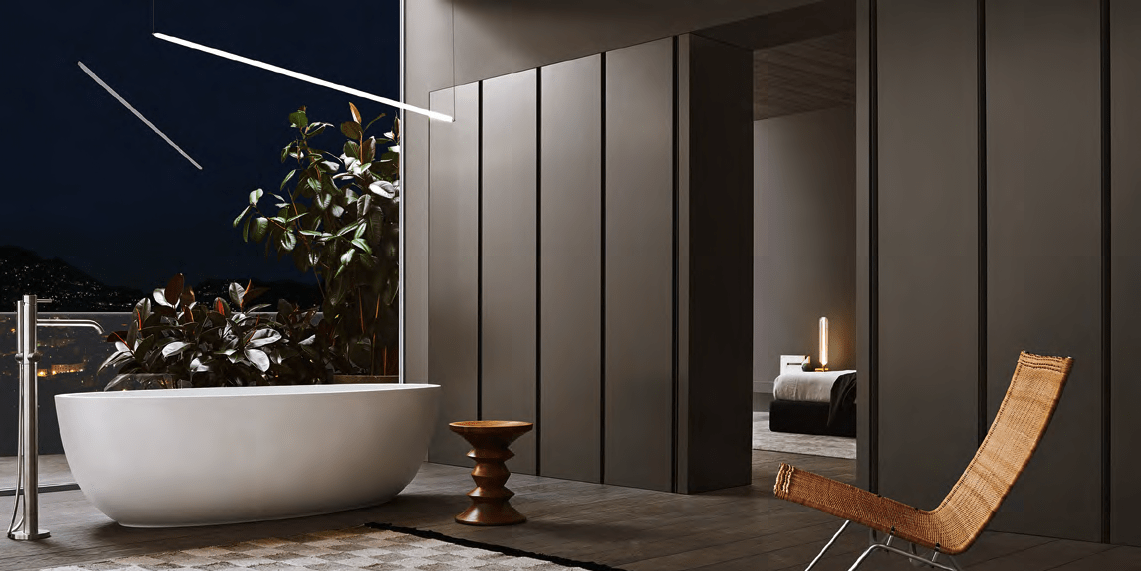 Комбинация ванной комнаты P101 в отделке NEXT 56 Marmo Medea MILLDUE PURO PURO101 - Вид №2