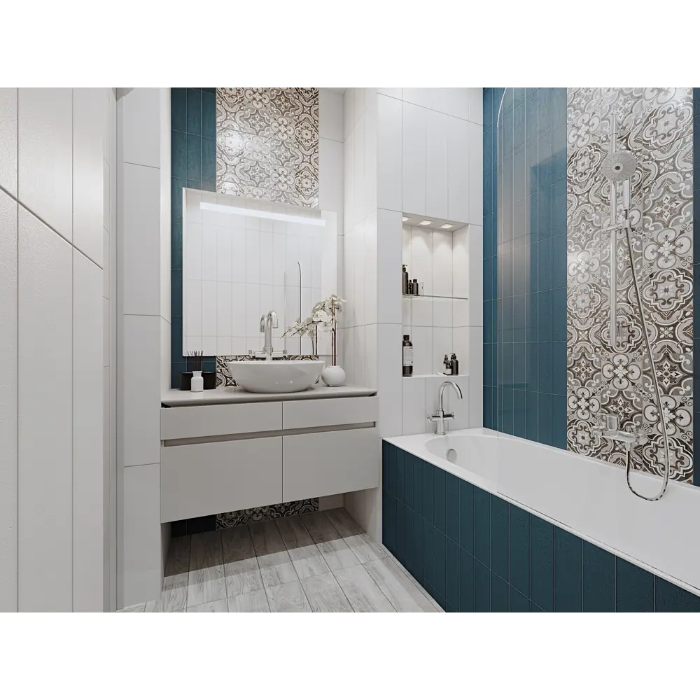 Керамогранит Belani Tone 59.7x14.8 см 1.325 м² цвет белый матовый STLM-2059982 - Вид №4