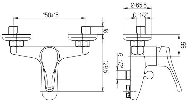 Paini Bios 05CR111LMKM смеситель для ванны - Вид №2