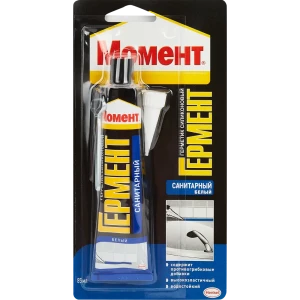 Герметик силиконовый Момент Санитарный 85 мл уксусный цвет прозрачный