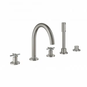Смеситель для ванны GROHE Atrio New с ручным душем и переключателем, суперсталь (19923DC3)