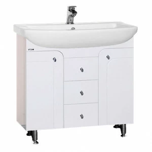 Тумба Камилла-85 с 3-мя ящ. белая эмаль с раков. мебельн.485