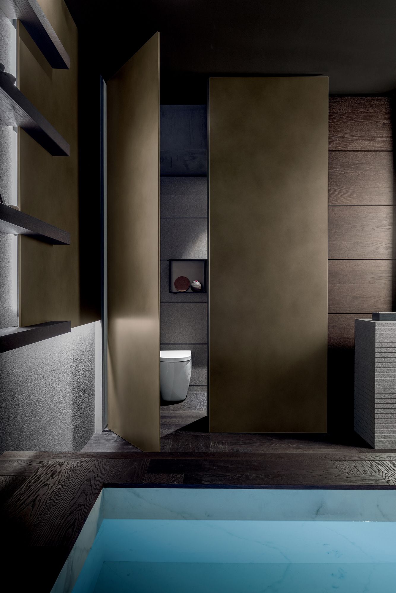 Мебель для ванной комнаты из дуба и камня MODULNOVA Blade ARCH-00027478 - Вид №4