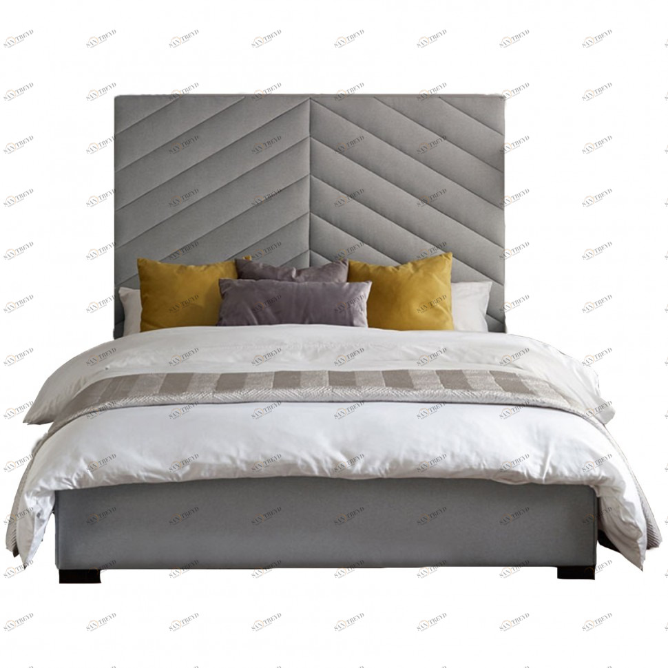 Кровать двуспальная 160х200 серая Shanti ICON DESIGNE ДИЗАЙНЕРСКИЕ 177945 Серый 