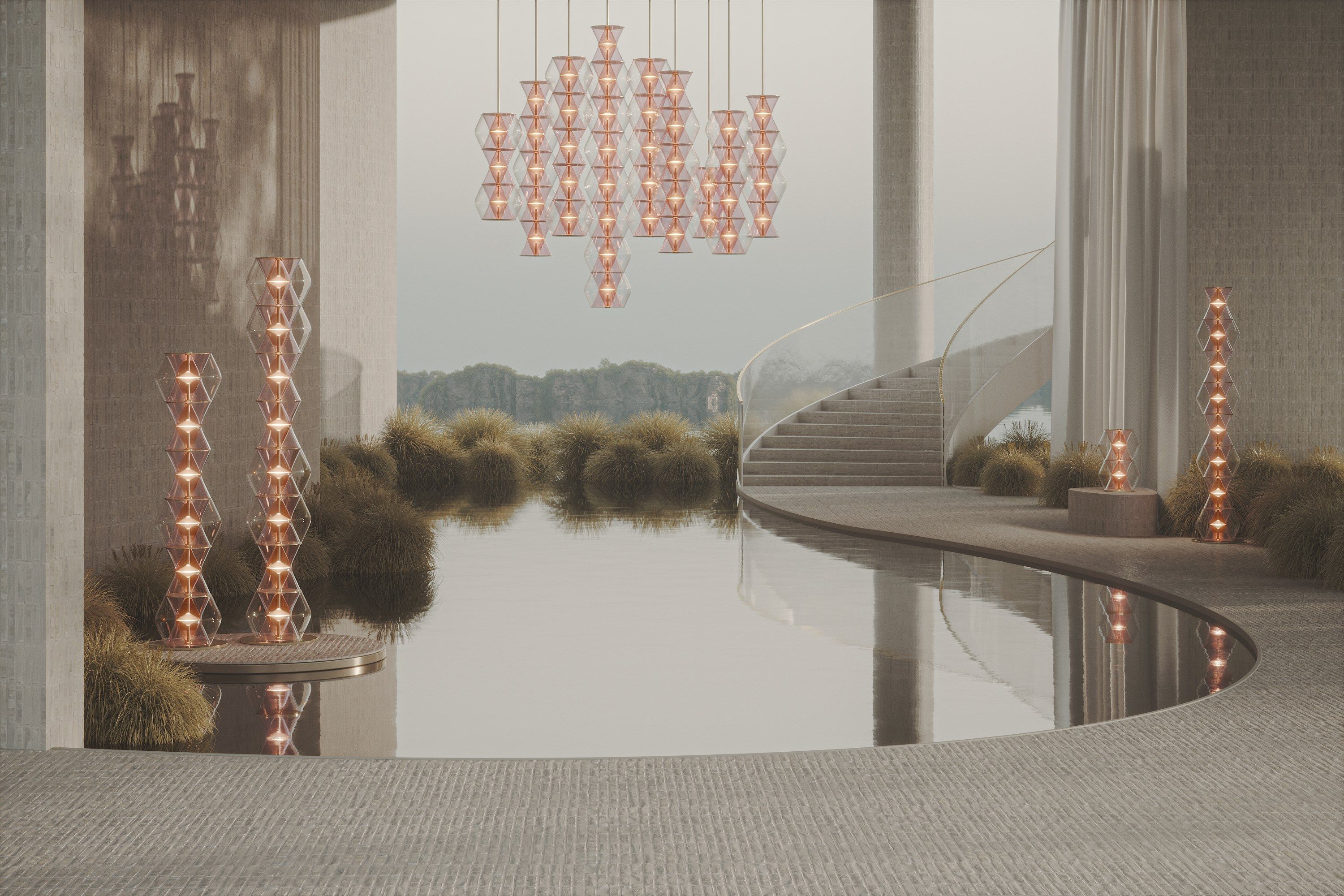 Светодиодная настольная лампа из дутого стекла Rakumba Argyle ARCH-00071800 - Вид №3