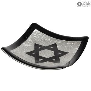 2828 ORIGINALMURANOGLASS Декоративное блюдце Давид - серебряное украшение - Original Murano Glass OMG 12 см